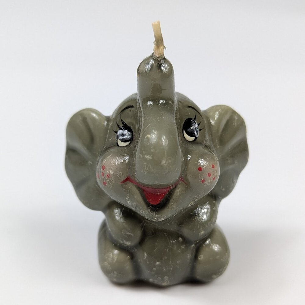 Vintage RUSS Elephant Wax Candle Made in Hong Kong